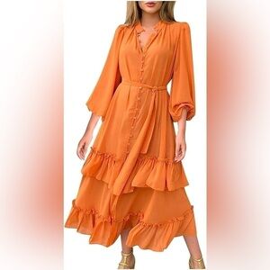 Women's  Layered Ruffle Maxi Dress